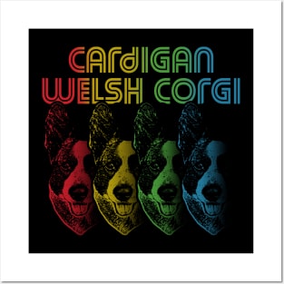 Cool Retro Groovy Cardigan Welsh Corgi Dog Posters and Art